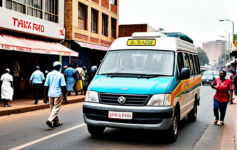 Minibus Taxi Scene**
"A vibrant and bustling street scene in Johannesburg, South Africa, featuring a colorful minibus taxi picking up passengers. People are fully clothed in modest, everyday attire. Background shows shops and street vendors. Safe for work, appropriate content, fully clothed, perfect anatomy, natural proportions, professional photography, high quality, family-friendly."
**