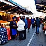 남아공 여행 경비 계산법 - Cape Town Market Scene**

"A bustling marketplace in Cape Town, filled with vendors selling colorful...
