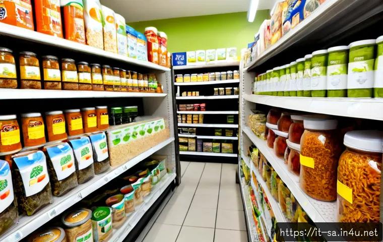 남아프리카 공화국에서 한국 식품 구하기 - Photorealistic interior of a well-organized Asian grocery store in Cape Town, South Africa, an Itali...